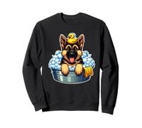 Cucciolo di pastore tedesco Kawaii Cartoon Bolle Bagno Amante dei cani Felpa