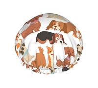 Cucciolo di simpatici cani da gioco Riutilizzabile Impermeabile Lavabile Regolabile Adatto a donne Tutte le lunghezze di capelli Cuffia da a