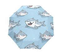 Cucciolo Di Squalo Cartoon Ombrello Pieghevole Automatico Ombrelli Antivento Protezione UV da Viaggio per Bambini Ragazzi Ragazze