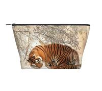 Cucciolo di tigre Famiglia di tigri giovani, Borsa da toilette Borsa per trucco Borsa per cosmetici Borsa da toilette da viaggio portatile
