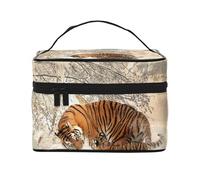 Cucciolo di tigre Famiglia di tigri giovani, Borsa per il trucco Borsa per cosmetici Borsa da viaggio portatile da viaggio Astuccio per matite