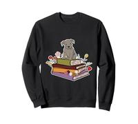 Cucciolo in Cima alla pila di Libri Felpa