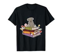 Cucciolo in Cima alla pila di Libri Maglietta