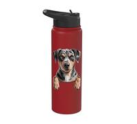 Cucciolo leopardato Catahoula, simpatico e divertente cucciolo che fa capolino Stainless Steel Insulated Water Bottle