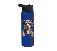 Cucciolo leopardato Catahoula, simpatico e divertente cucciolo che fa capolino Stainless Steel Insulated Water Bottle