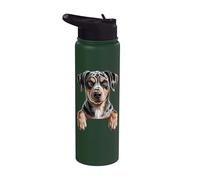 Cucciolo leopardato Catahoula, simpatico e divertente cucciolo che fa capolino Stainless Steel Insulated Water Bottle
