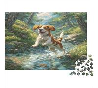 Cucciolo nella Foresta Puzzle 1000 Pezzi Carta per Adulti Ruscello Gioco di Puzzle 1000 Pezzi Relax Casa Regalo 70x50cm/1000pcs