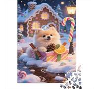 cucciolo Pomerania Jigsaw Puzzle Impossibili 1000Pcs Casa Pane di Zenzero Decorazione Per La Casa. Giochi Rilassamento E Intelligence Per Adulti E Bambini Da 12 Anni 1000pcs (75x50cm)