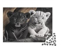 Cucciolo Tigre Bianca Puzzle 1000 Pezzi Coppia di cuccioli di tigre bianca Idea Regalo Gioco Divertente per Famiglie