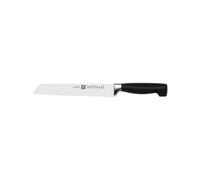 ZWILLING Four Star coltello da pane con lama seghettata, acciaio speciale inox, 20 cm, nero, Made in Germany