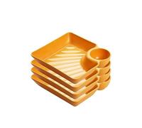 Cucina 4 pz Gnocchi Piatto Dip Piatto, Piatto Di Pollo Fritto Piatto Casa Piatti Salsa Piatto Dip Ciotole(Giallo)