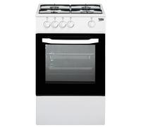 Beko Cucina a Gas 4 Fuochi Forno a Gas Larghezza x Profondità 50x50 cm con Coperchio colore Bianco - CSG42001FW