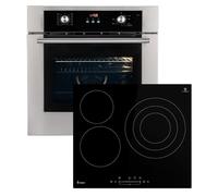 Cucina: 60cm Forno da incasso BO8810SS + 59cm Piano Cottura Elettrico KF5903SP | Griglia | Aria calda | Cassetti telescopici | Timer automatico | SET8810KF593SP