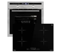 Cucina: 60cm Forno da incasso EB8013ED + 77cm Piano Cottura Induzione IH87704RL | Rosticceria | Sensore di temperatura del nucleo | Griglia | Aria calda | Cassetti telescopici | SET8013IH877RL
