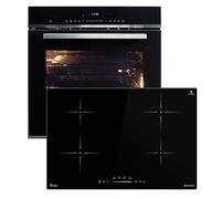 Cucina: 60cm Forno da incasso EB8017ED + 77cm Piano Cottura Induzione IH87704RL | Catalisi | Funzione pizza | Griglia | Circolazione dell'aria | Aria calda | Timer automatico | SET8017IH877RL