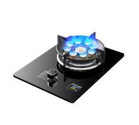 Cucina A Gas 1 Bruciatore, 5,2 KW, 9 Cavità, Fuoco Alto Temporizzato, Portapentole In Ghisa In Vetro Temperato Nero, Con Protezione Antispegnimento, Fornello Indipendente Da Campeggio All'aperto(LPG)
