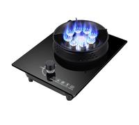 Cucina A Gas 1 Bruciatore, 5,2 KW, 9 Cavità Fuoco Alto, Vetro Temperato Nero, Portapentole In Ghisa, Protezione Dalla Fiamma(LPG)