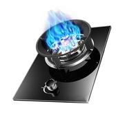 Cucina A Gas, 1 Bruciatore, Bruciatore Wok A 9 Camere Da 4,5 KW, Piano Di Cottura In Vetro Temperato Nero, Con Protezione Contro Lo Spegnimento Della Fiamma, For Cucina Domestica(LPG)