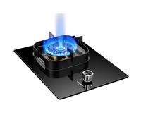 Cucina A Gas 1 Bruciatore, Gas Naturale-energia Iniezione Diretta Fuoco Feroce, Portapentole In Ghisa Di Vetro Nero, Cucina Domestica Con Protezione Anti-spegnimento