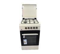 Cucina A Gas 4 Fuochi Con Forno A Gas 50 x 50 cm Colore Beige Rustico Crema Con Coperchio