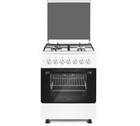 Cucina a gas 60x60 larel con forno a gas ventilato bianca griglie in ghisa pesante