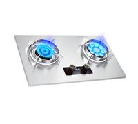 Cucina A Gas A Doppio Bruciatore, Cucina In Acciaio Inox Spesso Da 5,2 KW, Disponibile Con GPL/GNL, Con Funzione Di Protezione Da Spegnimento Fiamma, Adatta For Uso Interno(LPG)