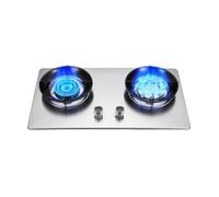 Cucina a gas a doppio fuoco, cucina in acciaio inox da 5,2 kW con kit di conversione GPL/gas naturale, con protezione antispegnimento, adatta for interni ed esterni.(NG)