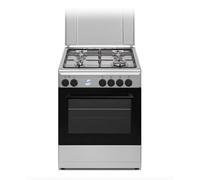 Ducati Cucina a Gas 4 Fuochi Forno elettrico con Grill LxP 60x60 cm colore Inox - SD664XE