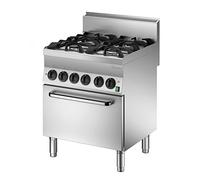 Cucina a Gas con Forno elettrico GN1/1 serie 65 4 bruciatori - Bartscher 1151143