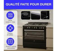 Cucina a gas Continental Edison CECP9060BDD 90 cm 5 Fuochi Multifunzione 95 L Nero Opaco
