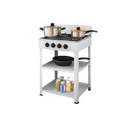 Cucina a Gas da Esterno con Supporto e 2 Ripiani Acciaio - Potente e Pratica