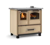 Cucina a Legna Family 4,5 con rivestimento in acciaio porcellanato 7,5 Kw ad Aria Colore Cappuccino - La Nordica Extraflame