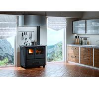 Cucina A Legna La Nordica Family 4,5 Colore Nero Antracite Riscaldamento