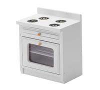 Cucina a Stufa per Casa delle Bambole in Scala 1:12, Legno di Betulla, 4 | Accessori per Mobili di Casa delle Bambole, 4 Camini Simulati, Cassetti Finti, Finestra del Forno, Progetti Artigianali,
