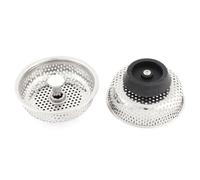 cucina Acciaio inox Lavello Spazzatura tappo colino tono argento 85mm 2pezzi Dia