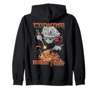 Cucina Anime Flair Chibi Chef Noodle Toss Meme Felpa con Cappuccio