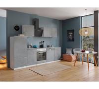 Cucina attrezzata cucinino Bianco Cemento Calcestruzzo Malia 280 CM [EEK: E]