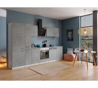 Cucina attrezzata cucinino Bianco Cemento Calcestruzzo Malia 310 CM [EEK: E]