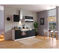 Cucina attrezzata cucinino Bianco Nero Malia 220 CM