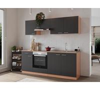 Cucina attrezzata cucinino Faggio Grigio Gerda 210 CM