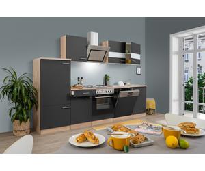 Cucina attrezzata cucinino Rovere Nero Merle 280 CM