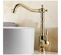 Cucina bar mobile bagno lavello lavello rubinetto in oro lucido in ottone un mixer per beccuccio girevole tocco singolo foro LWX
