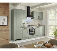 Cucina Compatta Cucina Country Verde Anton 280 CM Grande Frigorifero Respekta