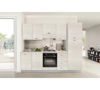Cucina Completa 255 cm Rovere Bianco Elettrodomestici Frigo Destra