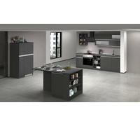 Dmora Completa Armand, Set modulabile, componibile con più Elementi, 100% Made in Italy, Antracite e Ardesia, Cucina con 2 Ante in Vetro
