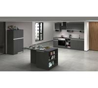 Cucina completa Armand, Set con dispensa, Mobile per cucinotto, Kit blocco con isola e portafrigo, 100% Made in Italy, Antracite e Ardesia