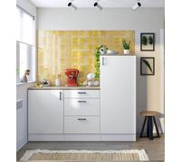 Dmora - Cucina completa Maleo, Composizione cucina moderna, Set cucina componibile, Soluzione cucina funzionale, Bianco e Rovere