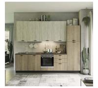 Cucina completa Rovigno 300 cm dx rovere grigio e bianco