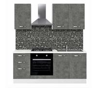Cucina completa Taurus 195 cm dx cemento Grigio scuro