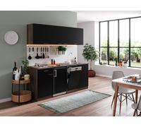 Cucina Cucina Lineare Cucina Singola Rovere York Nero Oliver 195 CM Respekta